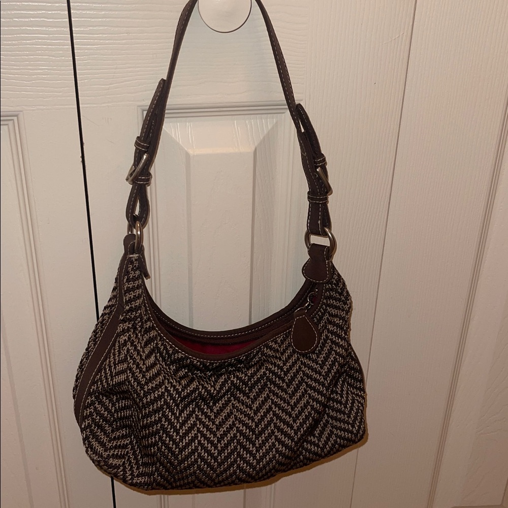 The Sak Brown and Cream Patterned Bag